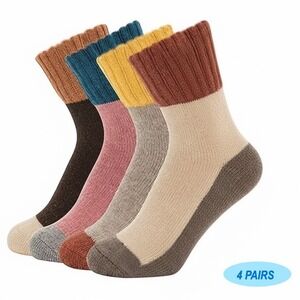 Unisex‎ Colorful Wool Blend Crew Socks 7-10 Winter Outdoor Anti-slip Pastel NEW